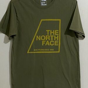 The North Face Olive Green Logo Short Sleeve Fitted Tee Size S
